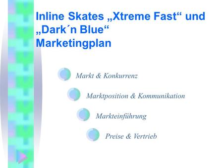 Inline Skates „Xtreme Fast“ und „Dark´n Blue“ Marketingplan