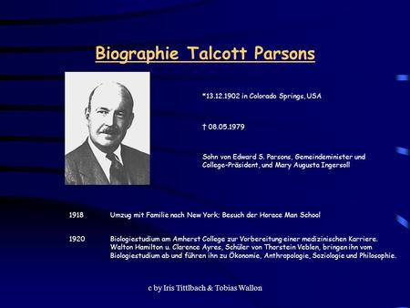 Biographie Talcott Parsons