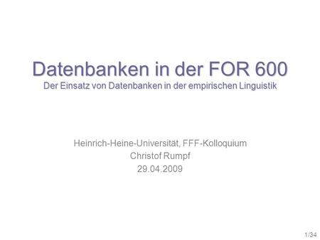 Heinrich-Heine-Universität, FFF-Kolloquium Christof Rumpf
