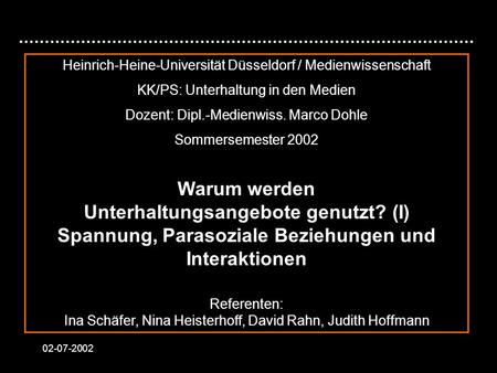 Heinrich-Heine-Universität Düsseldorf / Medienwissenschaft