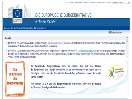 Eine Europäische Bürgerinitiative (EBI) – was ist das?