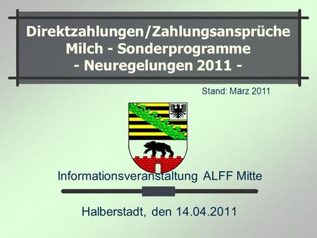 Informationsveranstaltung ALFF Mitte Halberstadt, den