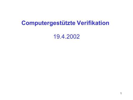 Computergestützte Verifikation