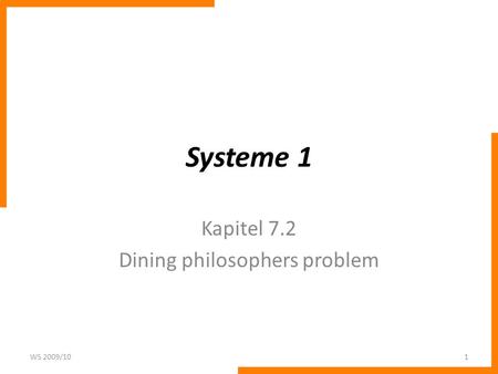 Kapitel 7.2 Dining philosophers problem