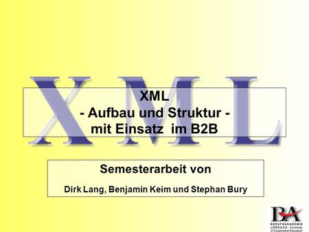 XML - Aufbau und Struktur - mit Einsatz im B2B