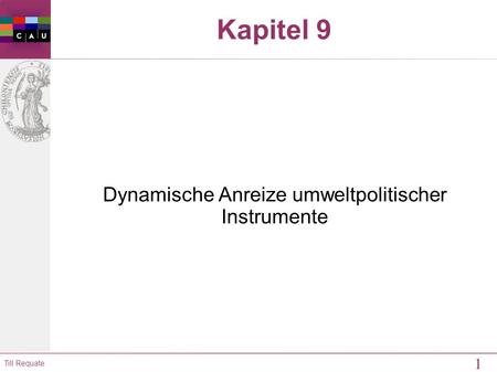 Dynamische Anreize umweltpolitischer Instrumente