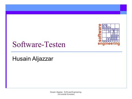 Husain Aljazzar, Software Engineering, Universität Konstanz