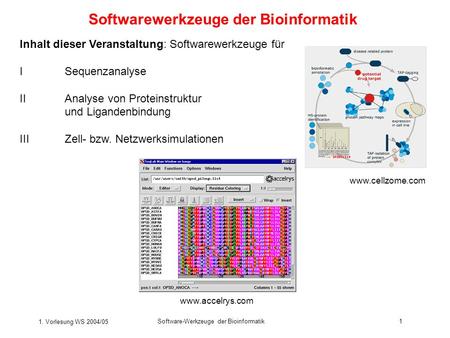 Softwarewerkzeuge der Bioinformatik