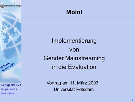 Implementierung von Gender Mainstreaming in die Evaluation