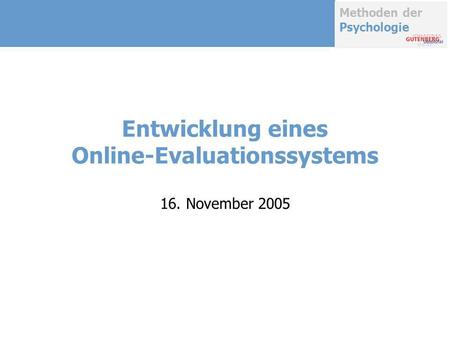 Entwicklung eines Online-Evaluationssystems