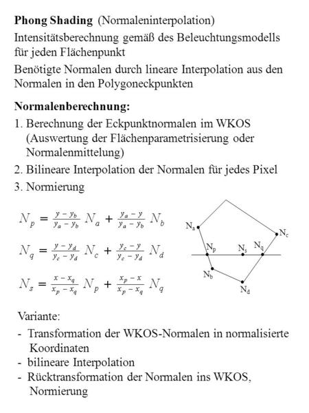 Phong Shading (Normaleninterpolation)