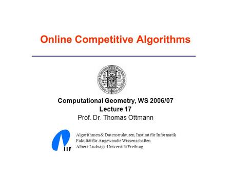 Online Competitive Algorithms