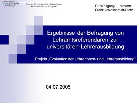Dr. Wolfgang Lührmann Frank Waldschmidt-Dietz