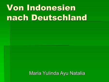 Von Indonesien nach Deutschland