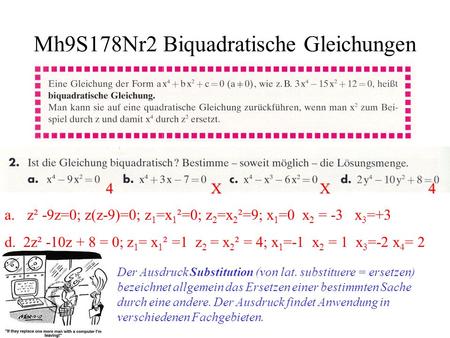 Mh9S178Nr2 Biquadratische Gleichungen