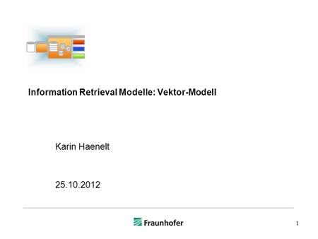 Information Retrieval Modelle: Vektor-Modell