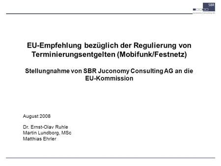 Stellungnahme von SBR Juconomy Consulting AG an die EU-Kommission