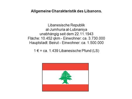 Allgemeine Charakteristik des Libanons