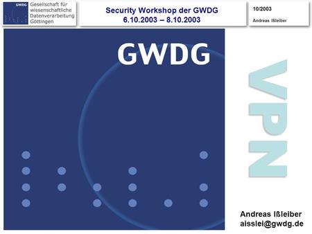 Security Workshop der GWDG