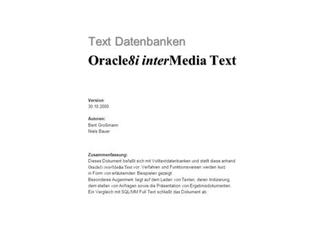 Oracle8i interMedia Text