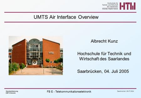 UMTS Air Interface Overview