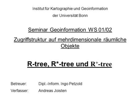 R-tree, R*-tree und R+-tree