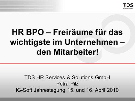 TDS HR Services & Solutions GmbH Petra Pilz