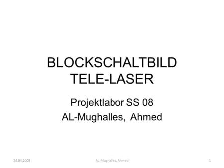 BLOCKSCHALTBILD TELE-LASER