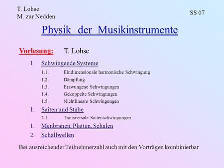 Physik der Musikinstrumente