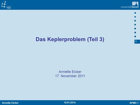 Das Keplerproblem (Teil 3)