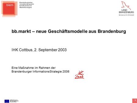 bb.markt – neue Geschäftsmodelle aus Brandenburg