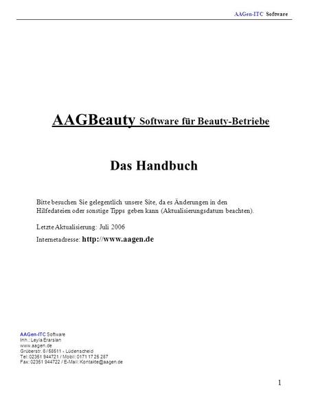 AAGBeauty Software für Beauty-Betriebe