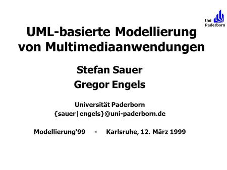 UML-basierte Modellierung von Multimediaanwendungen
