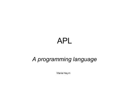 A programming language