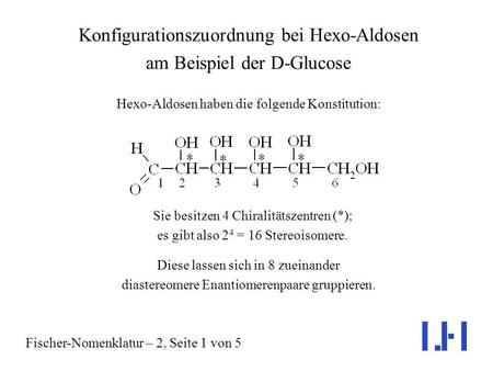 Konfigurationszuordnung bei Hexo-Aldosen am Beispiel der D-Glucose