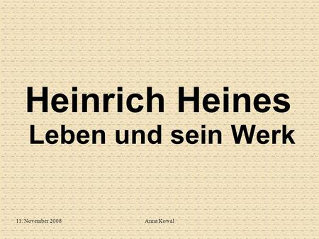 Heinrich Heines Leben und sein Werk