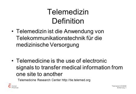 Telemedizin Definition