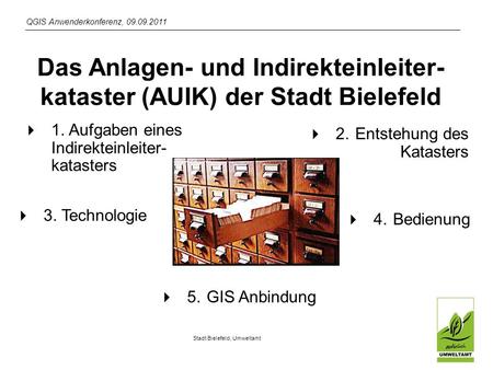 Das Anlagen- und Indirekteinleiter-kataster (AUIK) der Stadt Bielefeld
