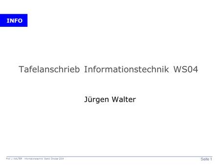 Tafelanschrieb Informationstechnik WS04