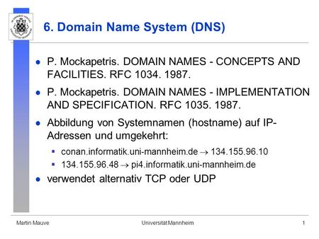 6. Domain Name System (DNS)