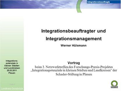 Integrationsbeauftragter und Integrationsmanagement