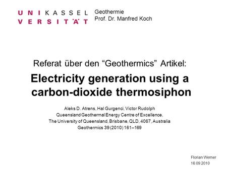 Electricity generation using a carbon-dioxide thermosiphon