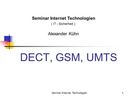 Seminar Internet Technologien