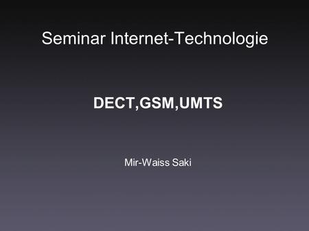 Seminar Internet-Technologie