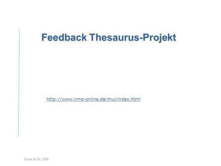 Feedback Thesaurus-Projekt