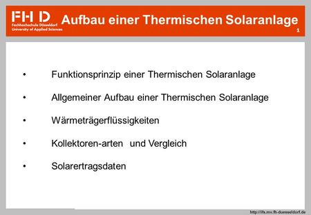 Aufbau einer Thermischen Solaranlage