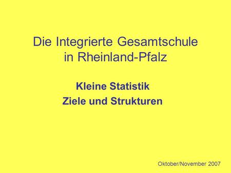 Die Integrierte Gesamtschule in Rheinland-Pfalz