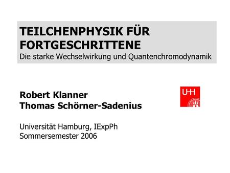 Robert Klanner Thomas Schörner-Sadenius