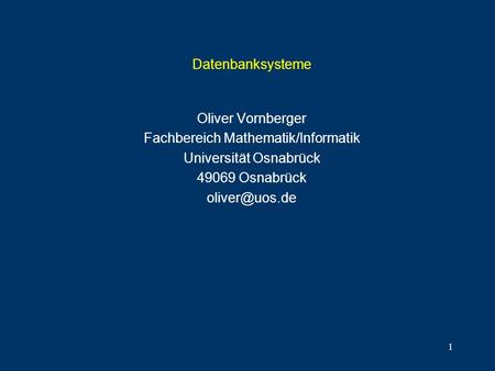 Fachbereich Mathematik/Informatik Universität Osnabrück