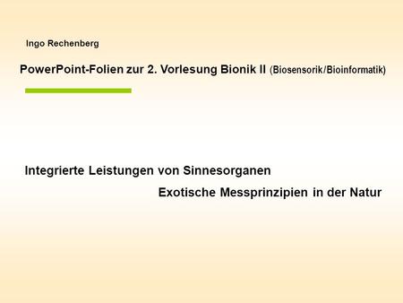 Integrierte Leistungen von Sinnesorganen
